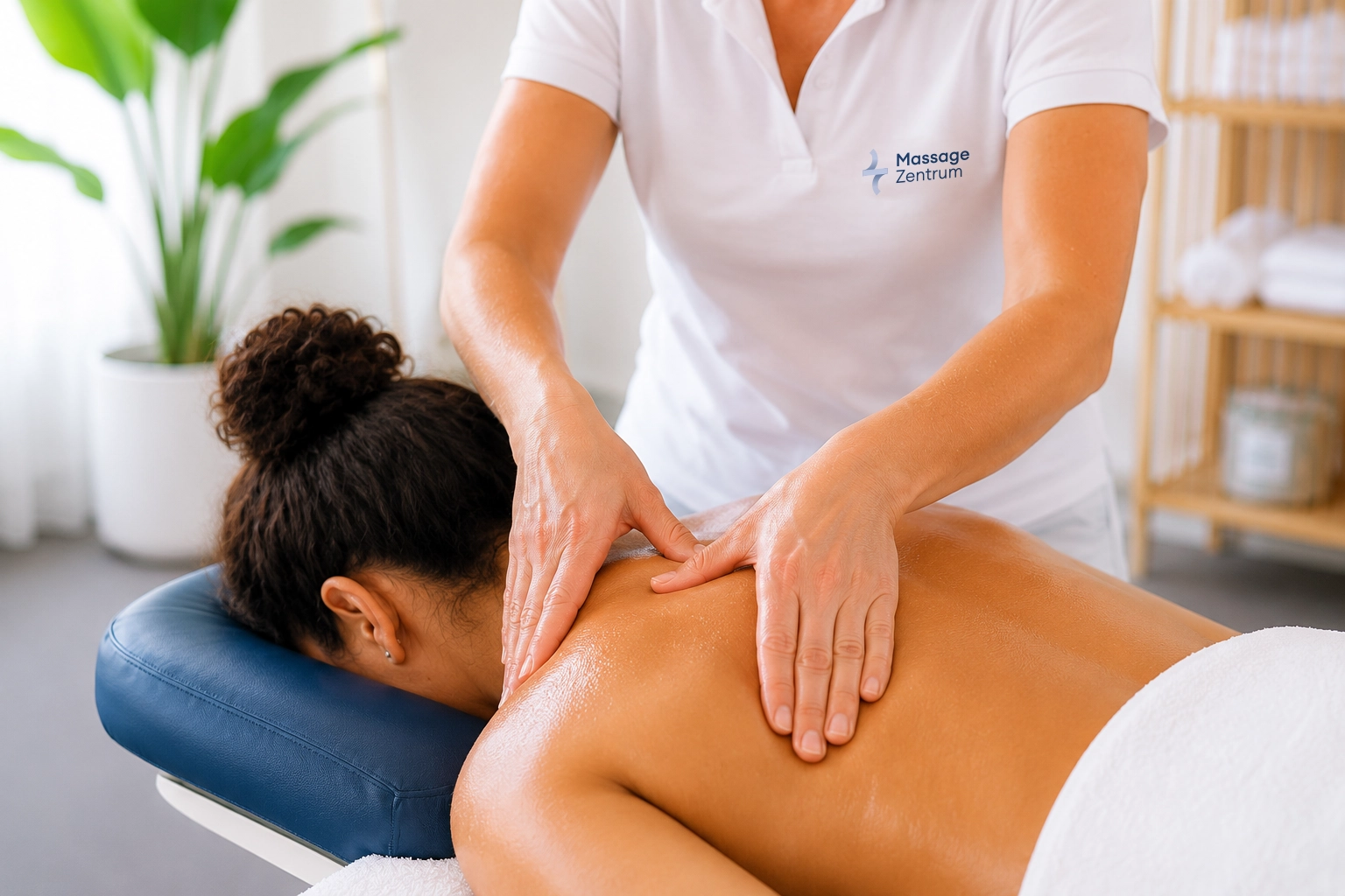 Klassische Nacken- und Rückenmassage im Massage Zentrum Bremgarten zum Entspannen und Lockern der Muskulatur